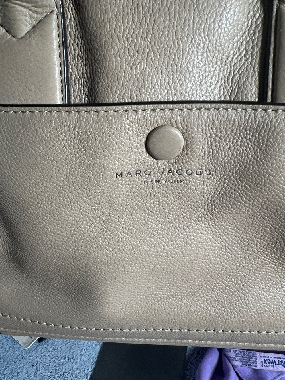 Marc Jacobs Taupe Leather Shoulder Tote - Picture 2 of 5